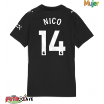 Camiseta Manchester City Nico Gonzalez #14 Visitante Equipación para mujer 2025-26 manga corta